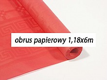 obrus papierowy rolka 1,18x6m CZERWONY (10 szt.)